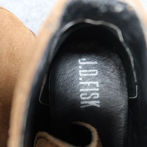 JD Fisk Shoes Mens 8 Boots Leather Casual Classic Brown Derby Chukka Lace Up Mid - Picture 15 of 15